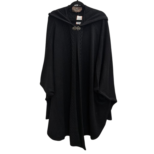 Patricia Nash Black Knit Open Front Long Cardigan Sweater One Size