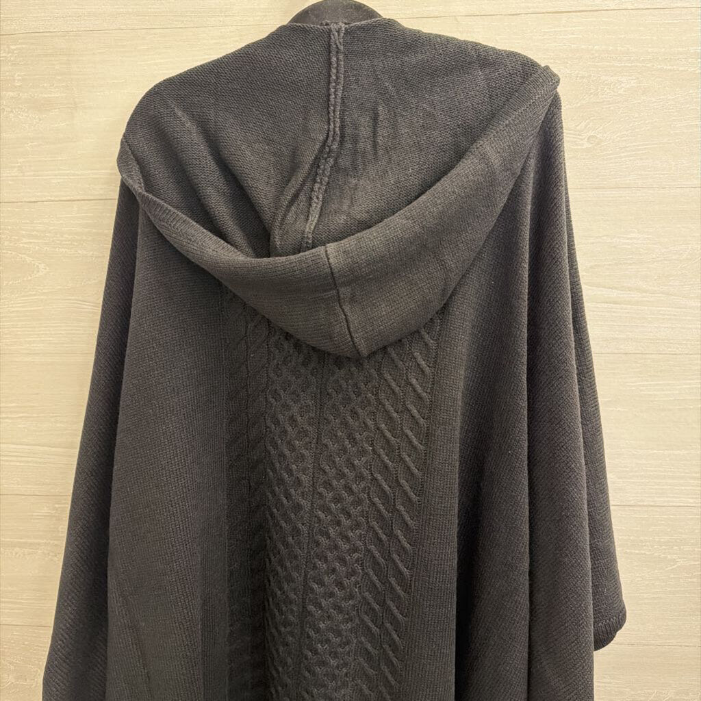 Patricia Nash Black Knit Open Front Long Cardigan Sweater One Size
