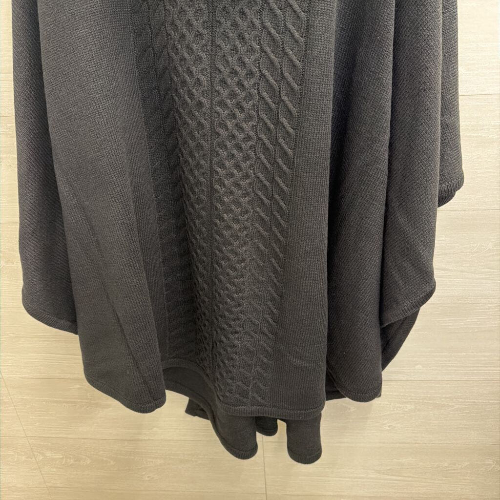 Patricia Nash Black Knit Open Front Long Cardigan Sweater One Size