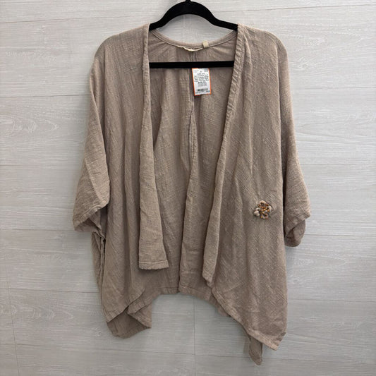 Soft Surroundings Beige 100% Cotton Open Front Top One Size