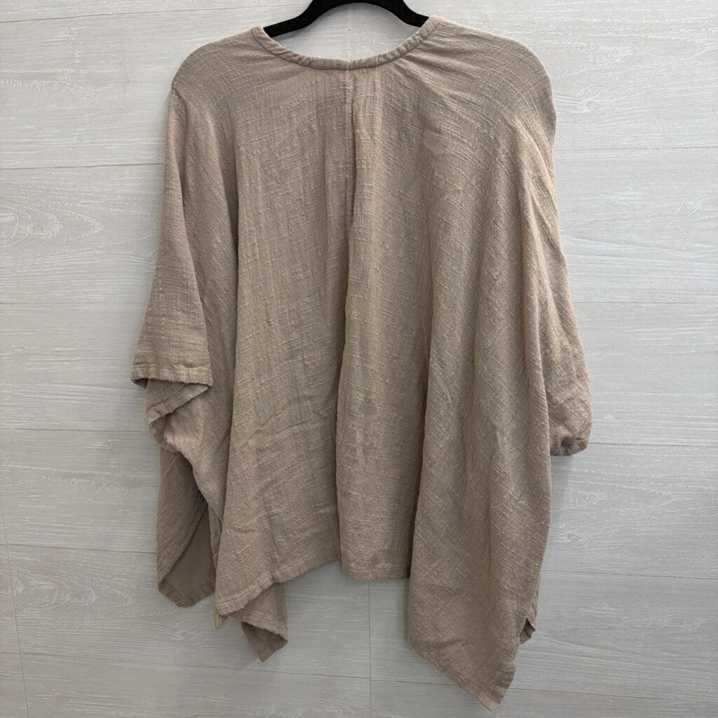 Soft Surroundings Beige 100% Cotton Open Front Top One Size