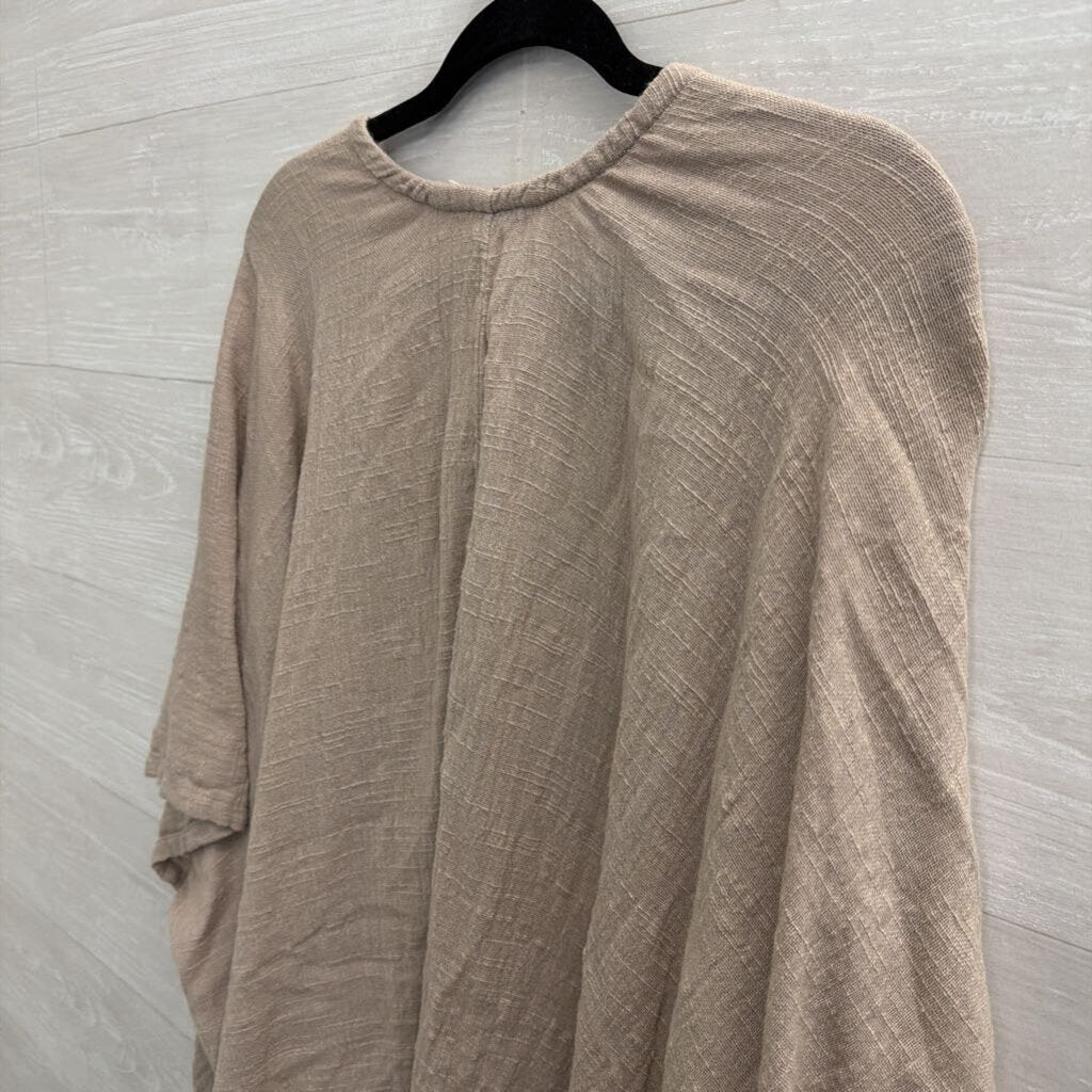 Soft Surroundings Beige 100% Cotton Open Front Top One Size