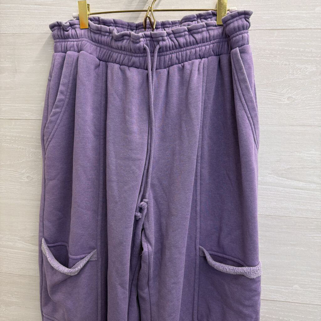 Double Zero Purple Wide Leg Pull On Lounge Pants Large