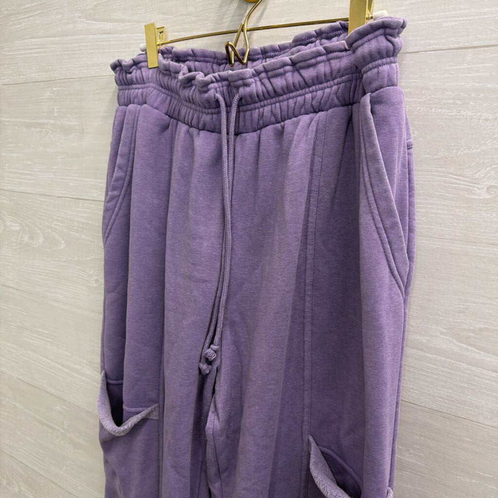 Double Zero Purple Wide Leg Pull On Lounge Pants Large