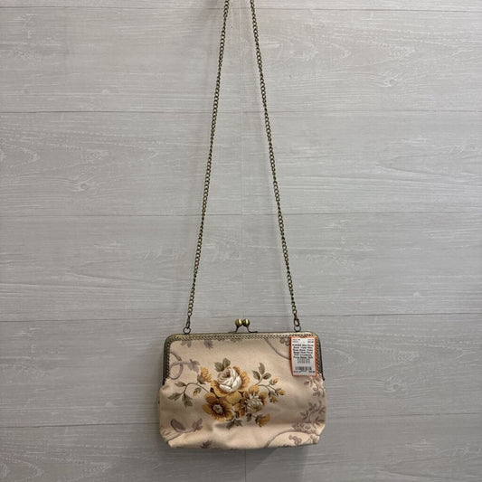 Miss Rose Sister Violet Beige/ Multi Floral Print Crossbody Purse