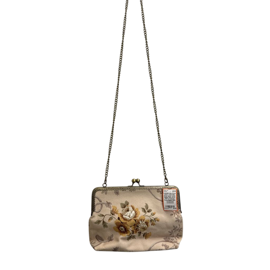 Miss Rose Sister Violet Beige/ Multi Floral Print Crossbody Purse