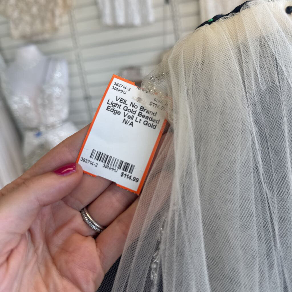Light Gold Beaded Edge Veil