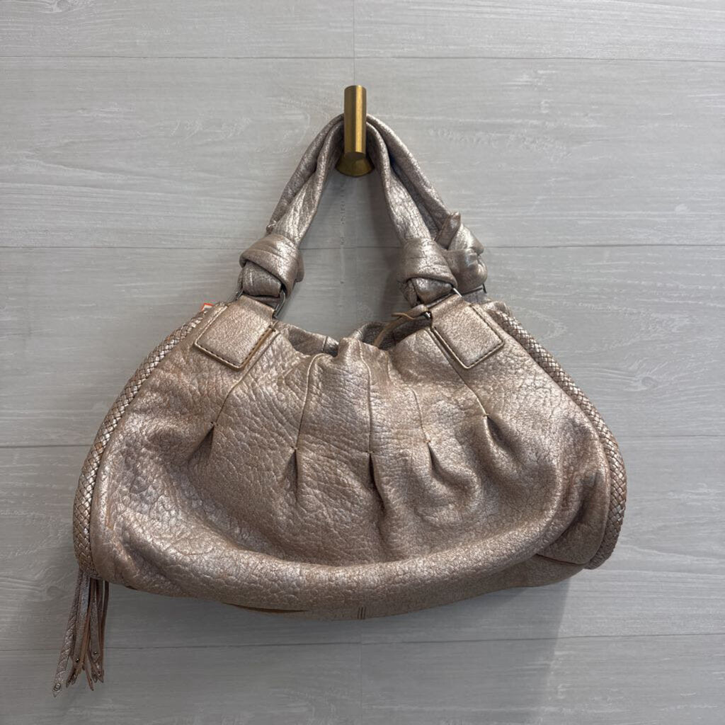 Cole Haan Gold Slouchy Leather Shoulder Purse