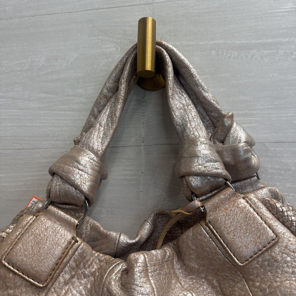 Cole Haan Gold Slouchy Leather Shoulder Purse