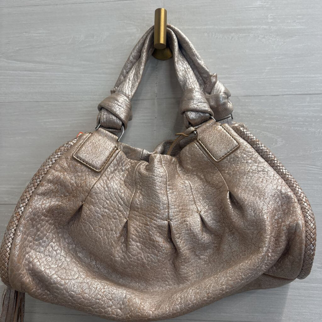 Cole Haan Gold Slouchy Leather Shoulder Purse