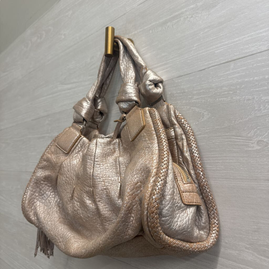 Cole Haan Gold Slouchy Leather Shoulder Purse
