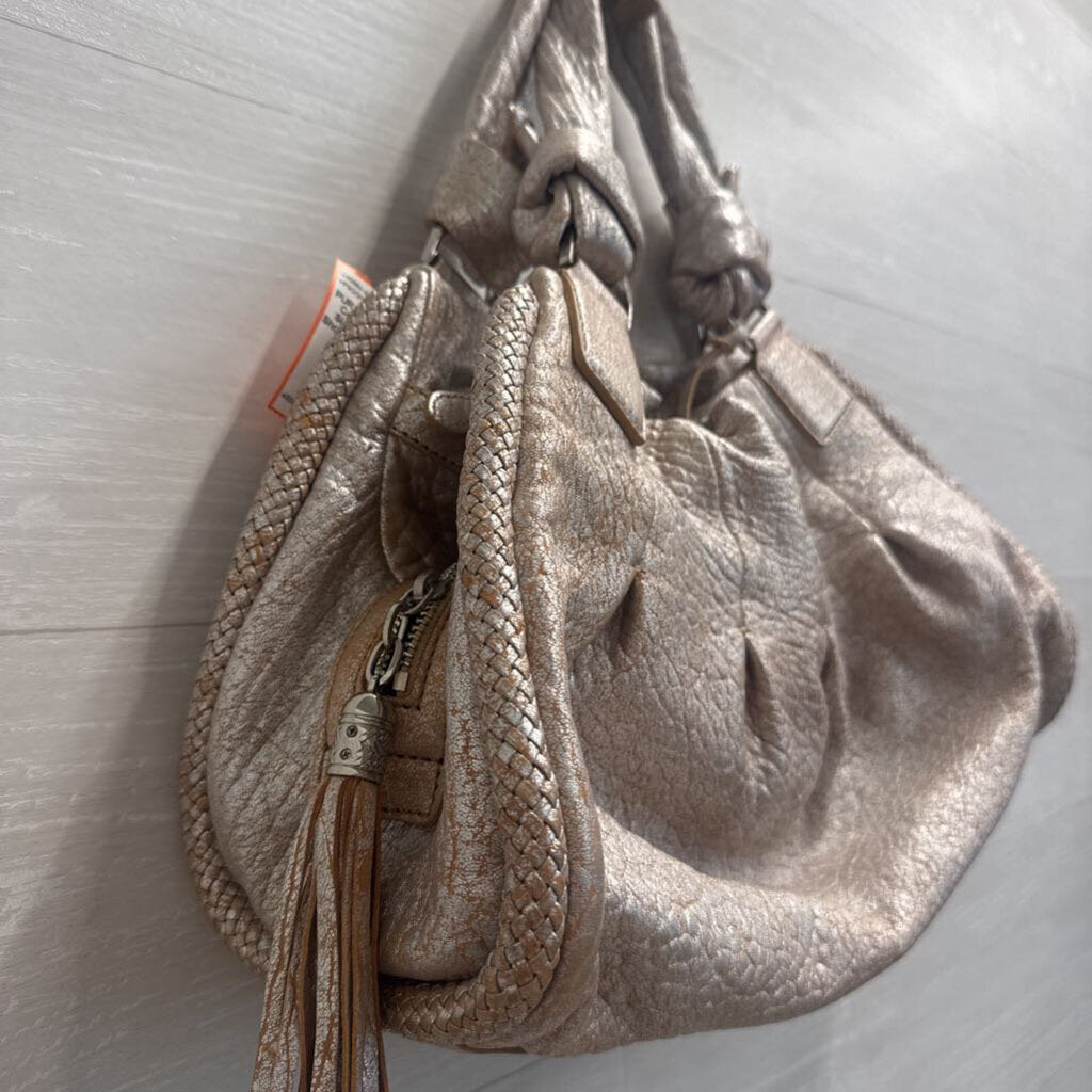 Cole Haan Gold Slouchy Leather Shoulder Purse