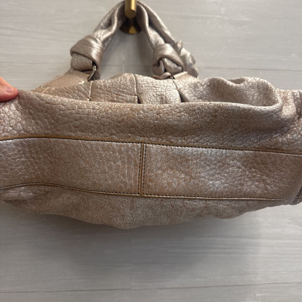 Cole Haan Gold Slouchy Leather Shoulder Purse