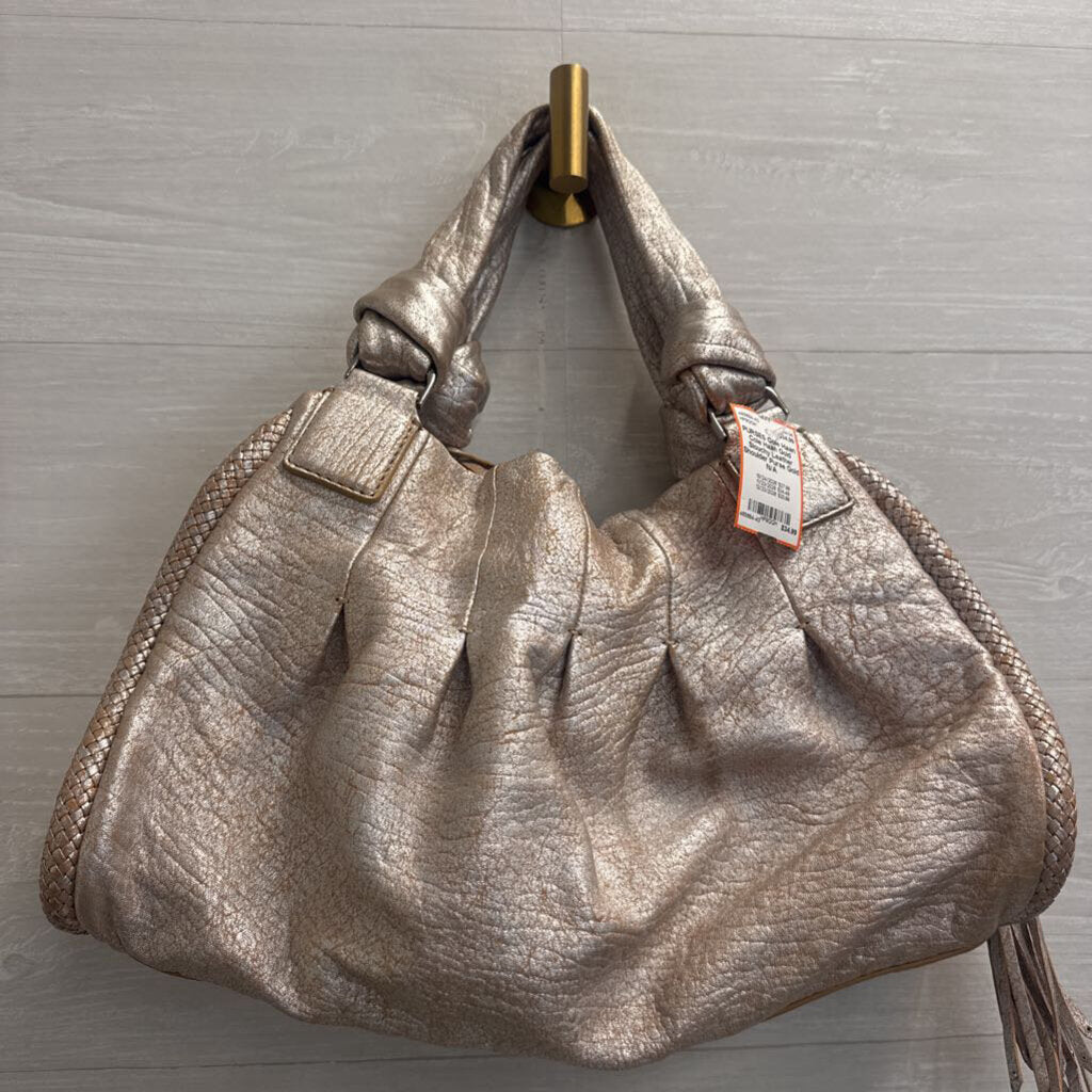 Cole Haan Gold Slouchy Leather Shoulder Purse