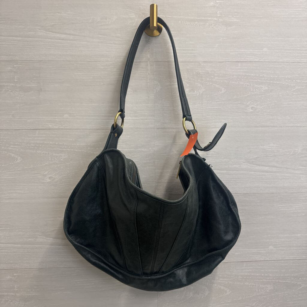Trina Turk Green Leather Butterfly Crescent Hobo Shoulder Purse