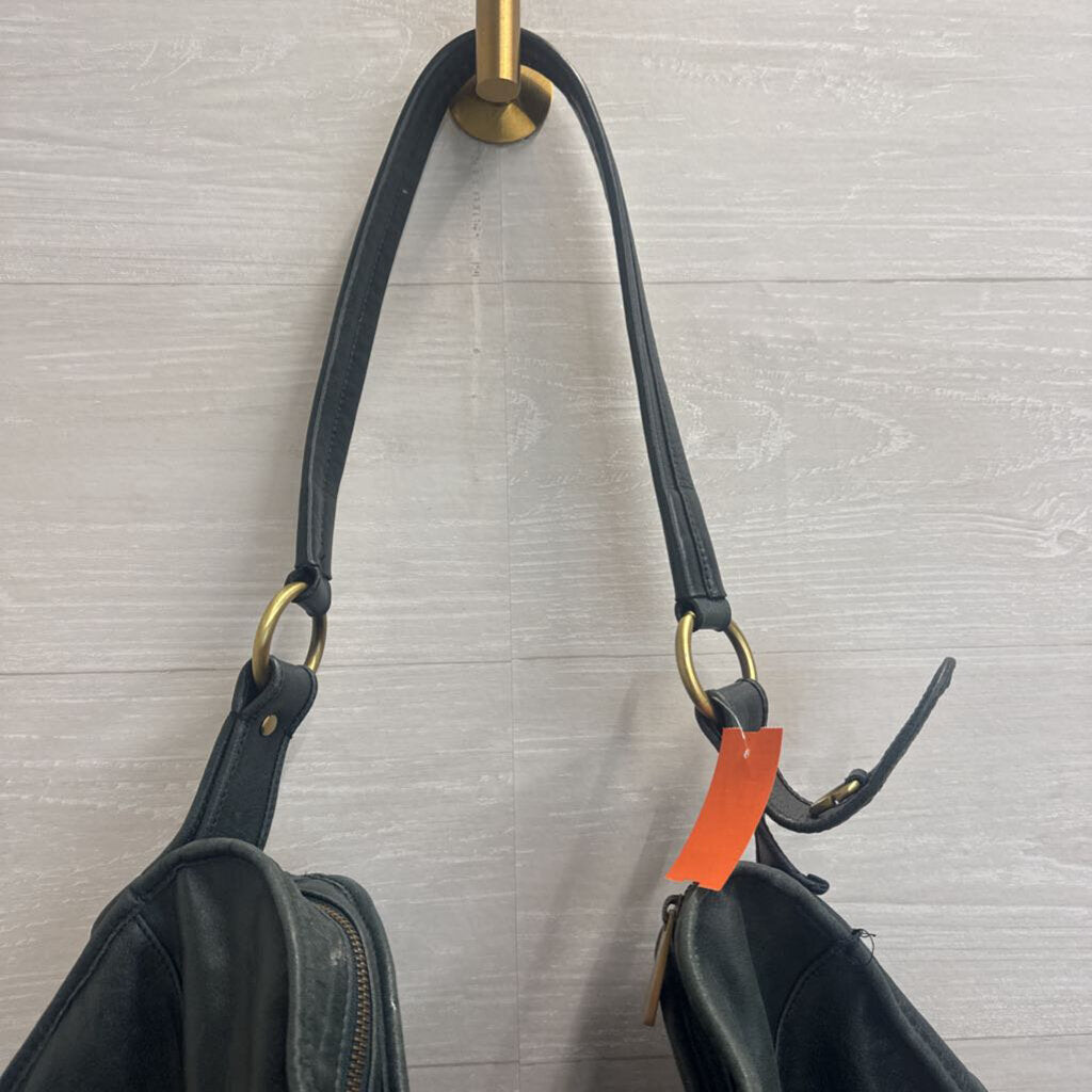 Trina Turk Green Leather Butterfly Crescent Hobo Shoulder Purse
