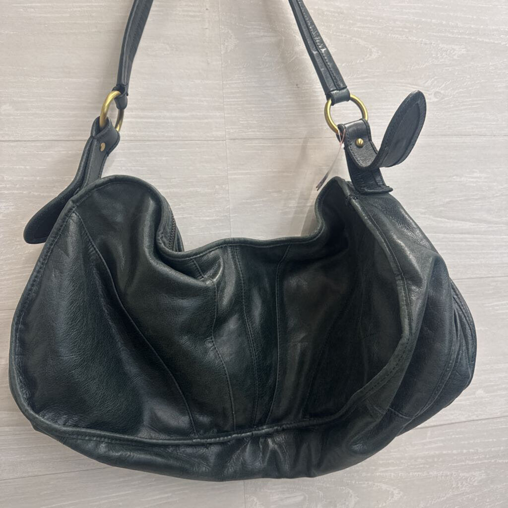 Trina Turk Green Leather Butterfly Crescent Hobo Shoulder Purse