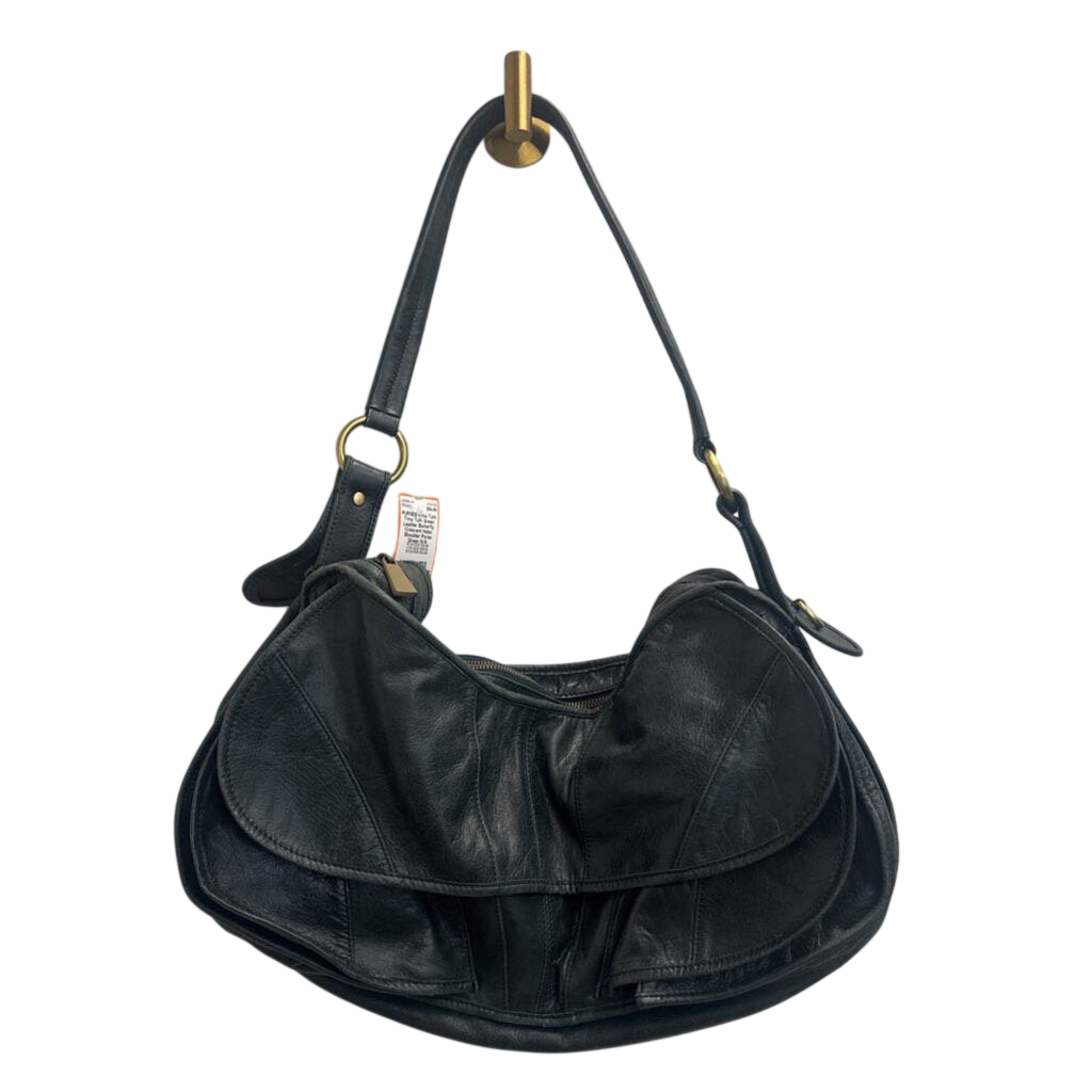 Trina Turk Green Leather Butterfly Crescent Hobo Shoulder Purse