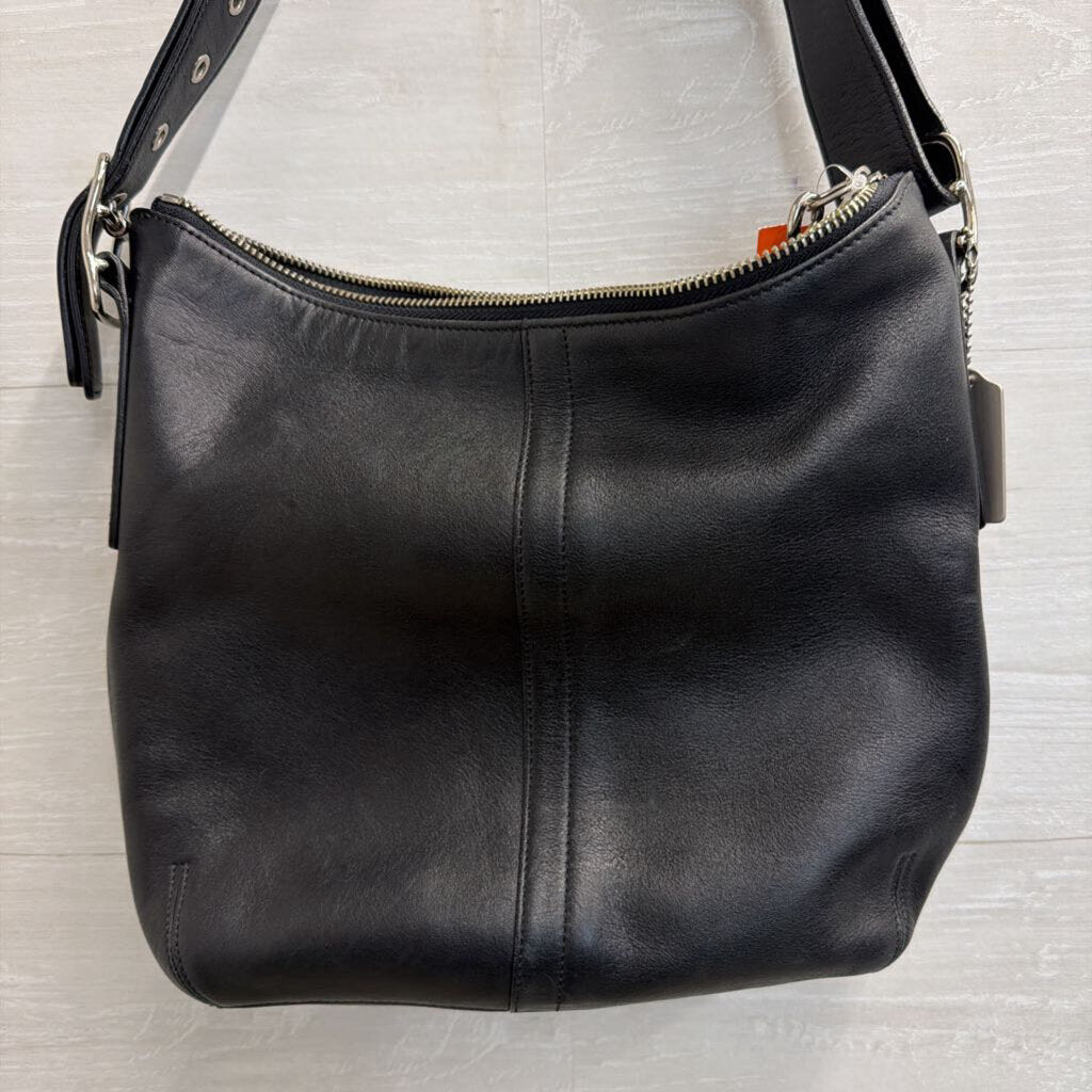 Vintage Coach Black Leather Legacy Hobo Shoulder Purse