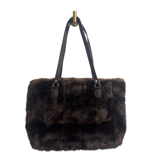 Brown Faux Fur Shoulder Purse