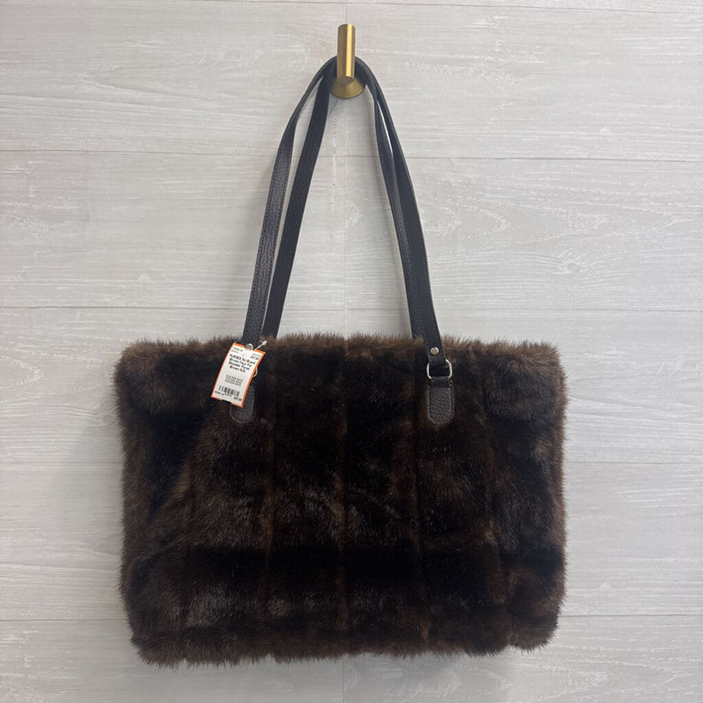 Brown Faux Fur Shoulder Purse