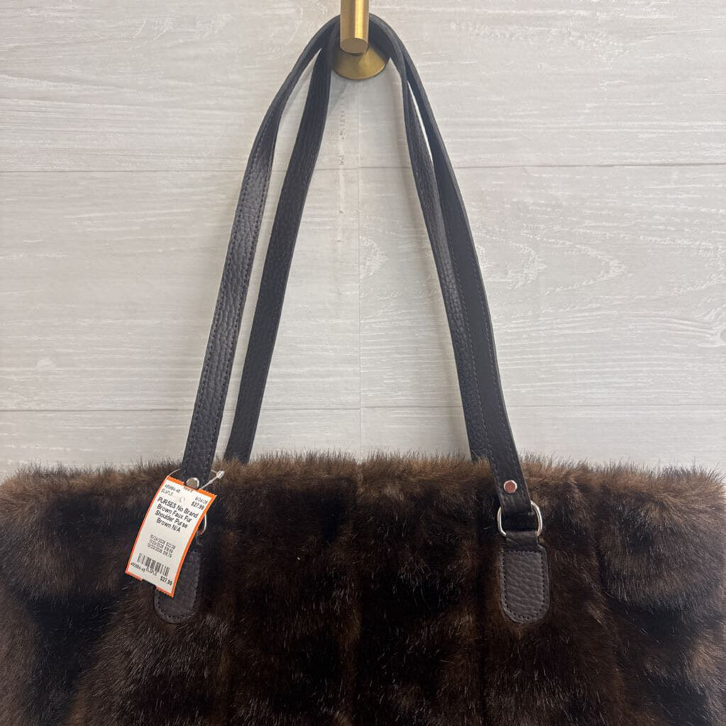 Brown Faux Fur Shoulder Purse