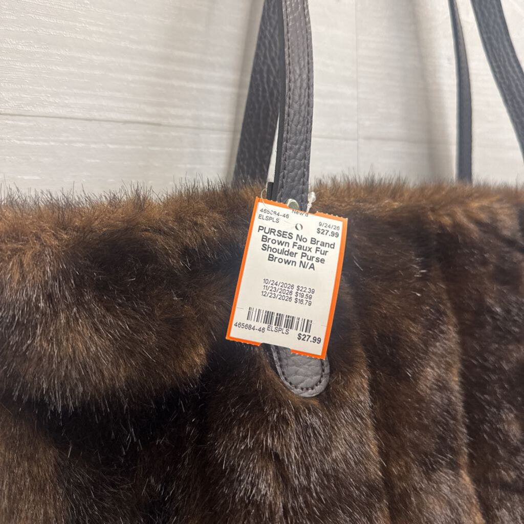 Brown Faux Fur Shoulder Purse