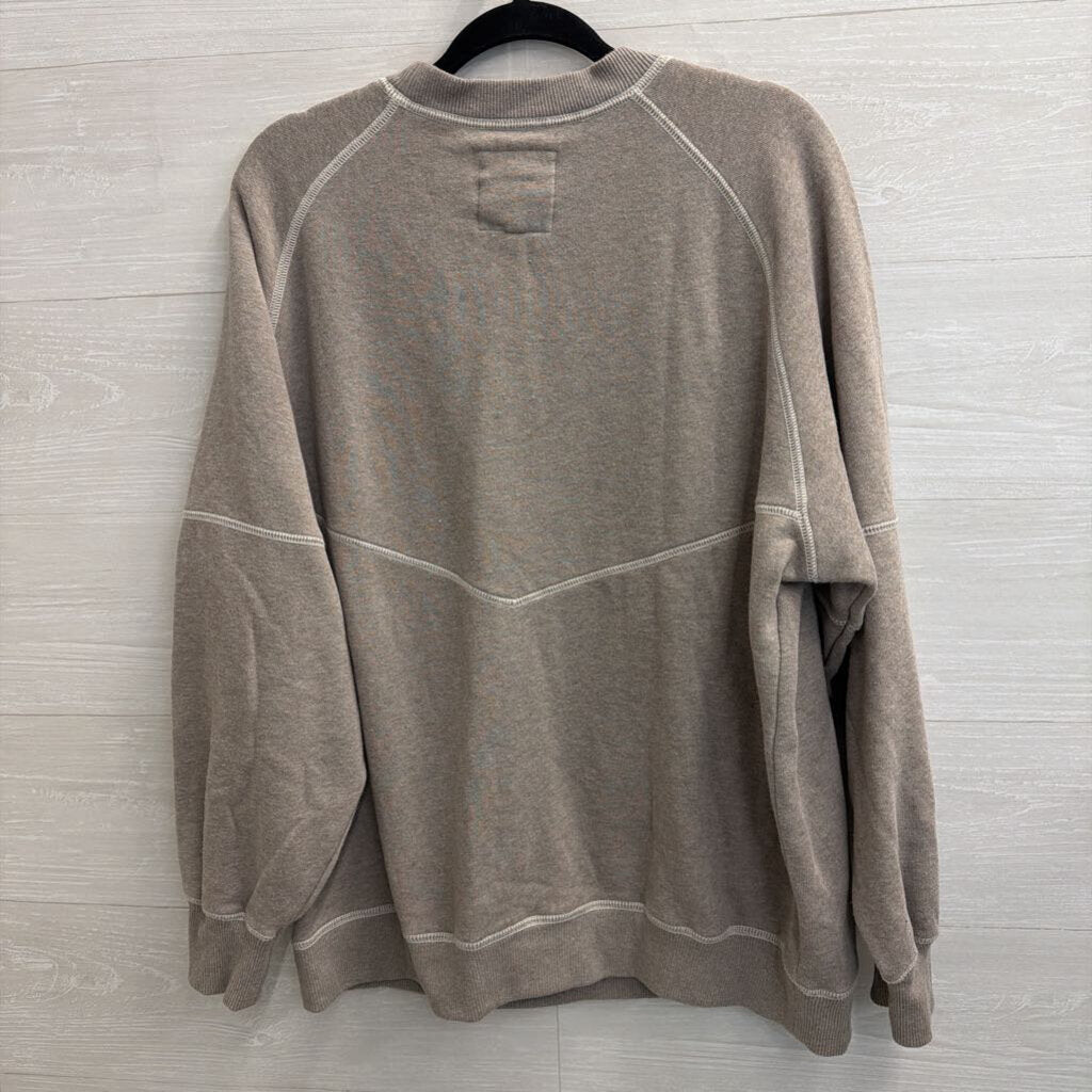 Aerie Beige Fleece Lined Long Sleeve Pullover Small