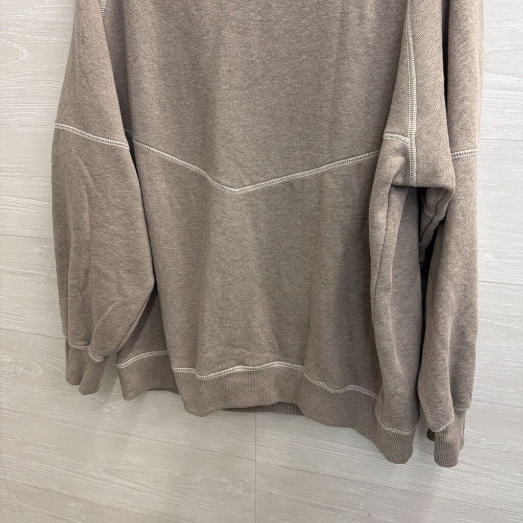 Aerie Beige Fleece Lined Long Sleeve Pullover Small