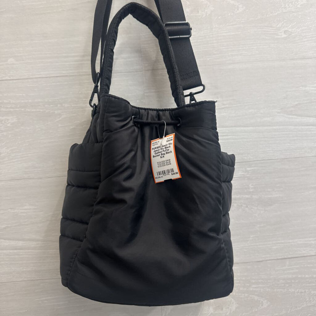 Jason Wu Black Quilted Puffer Bucket Bag