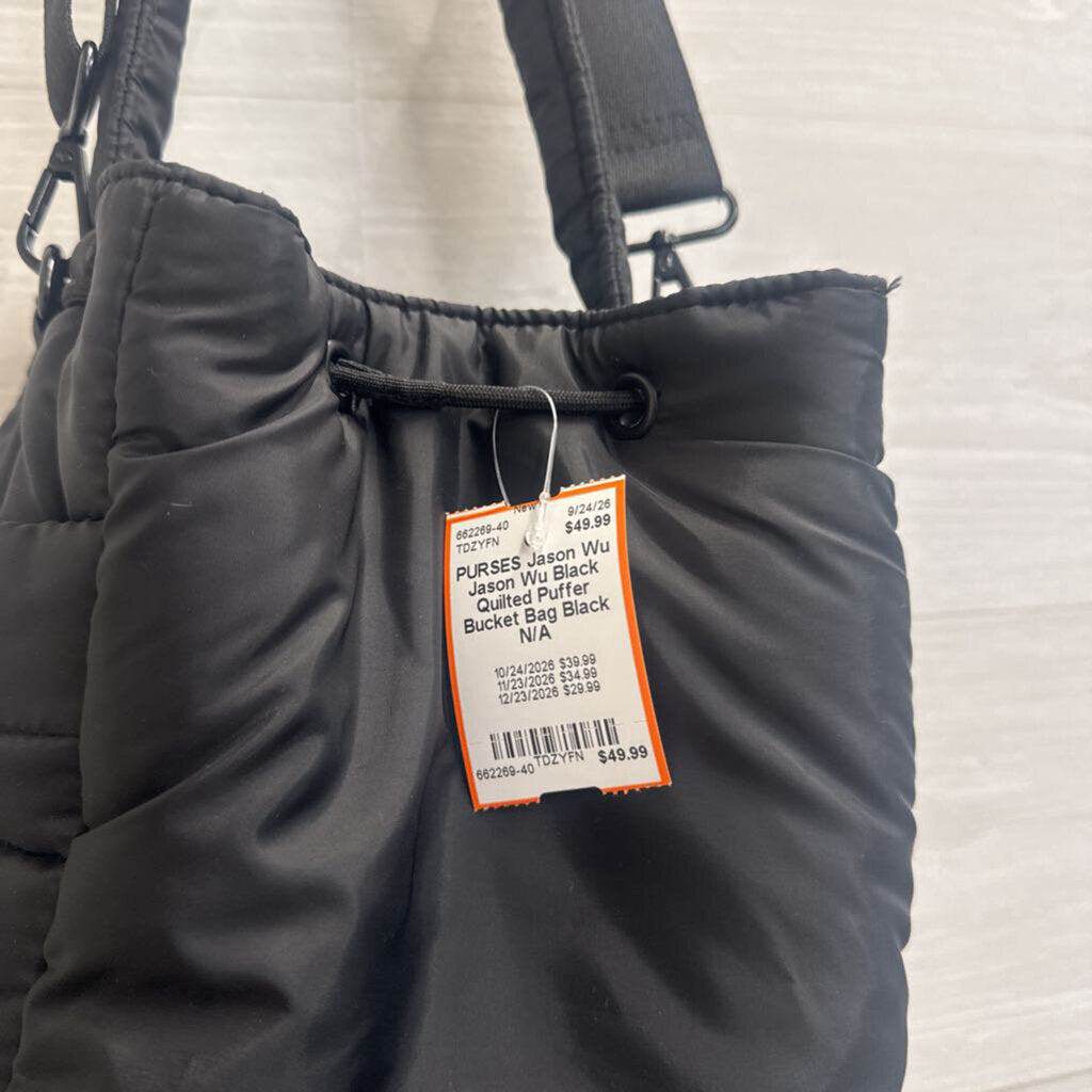 Jason Wu Black Quilted Puffer Bucket Bag