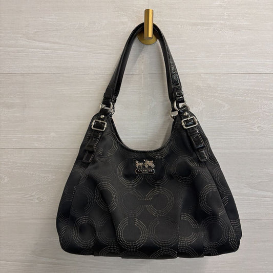 Coach Black Madison Maggie OP Art Shoulder Purse