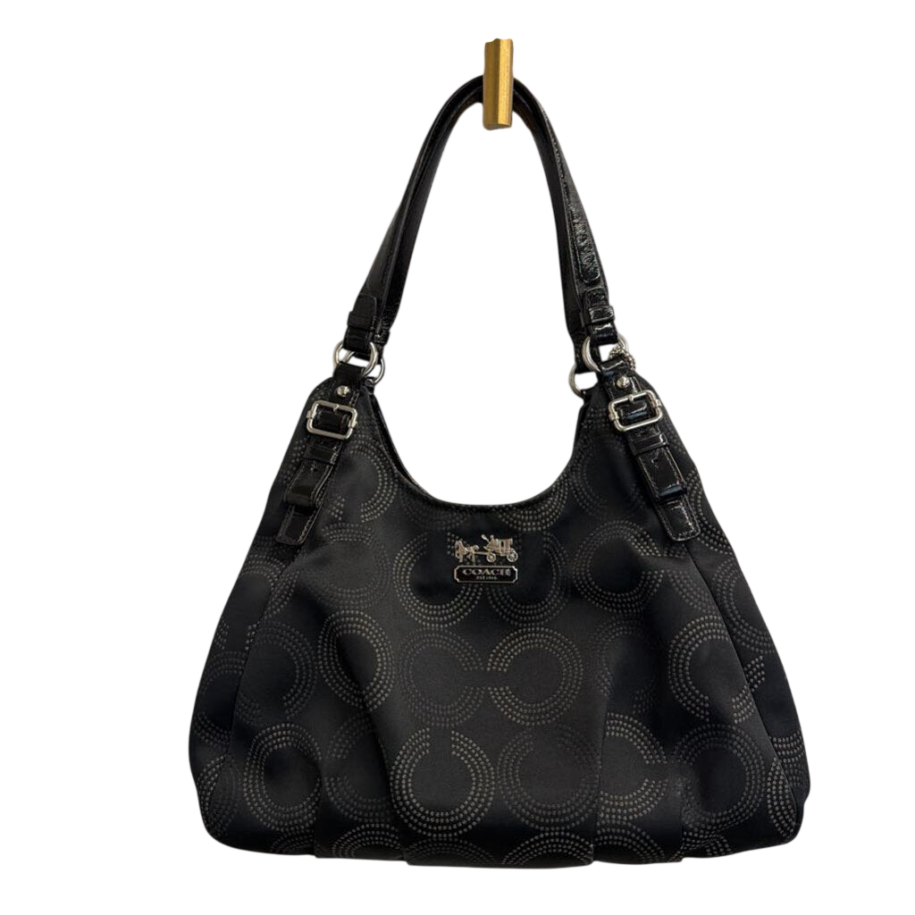Coach Black Madison Maggie OP Art Shoulder Purse