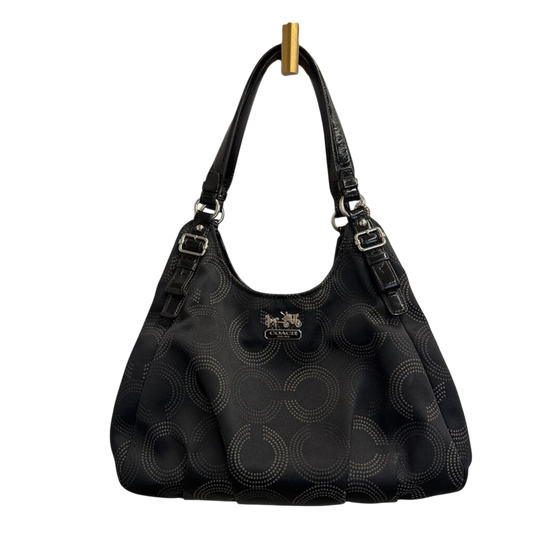 Coach Black Madison Maggie OP Art Shoulder Purse