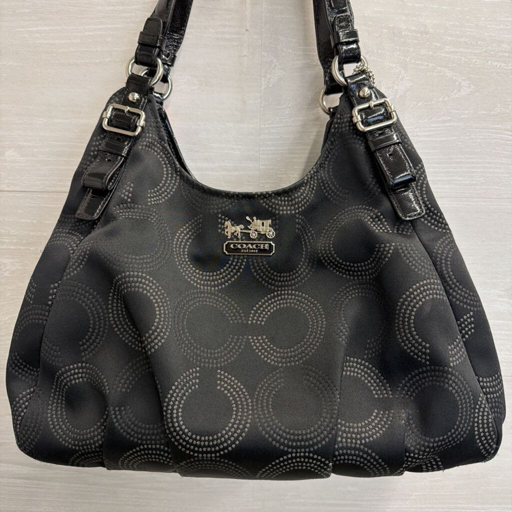 Coach Black Madison Maggie OP Art Shoulder Purse