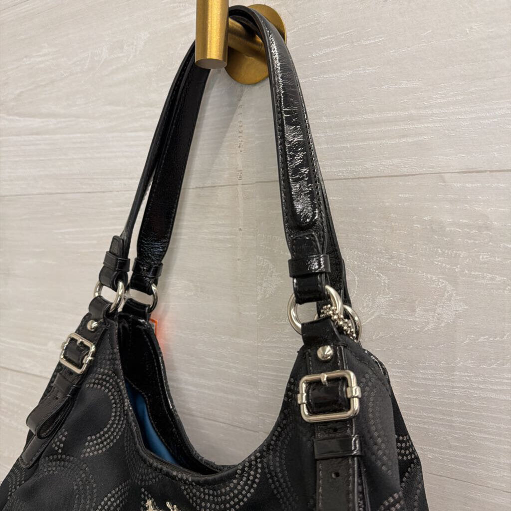 Coach Black Madison Maggie OP Art Shoulder Purse