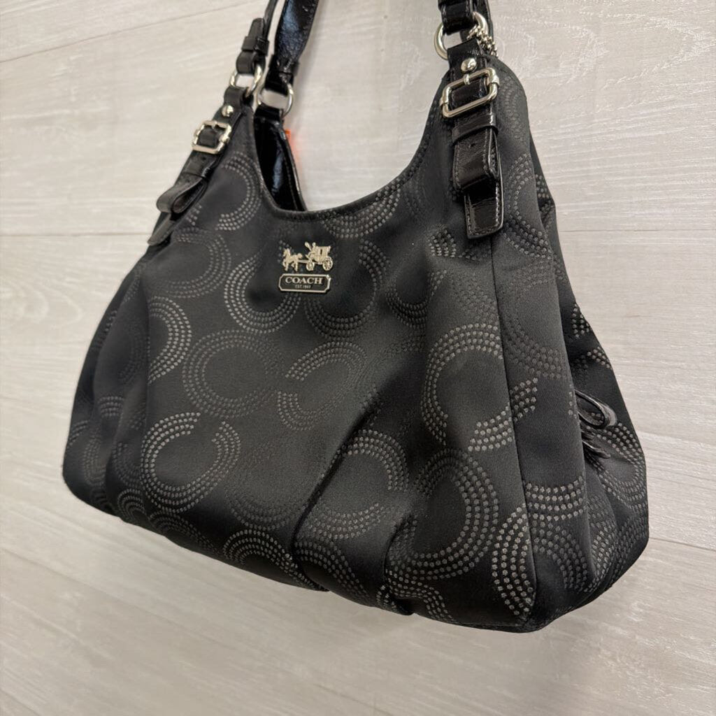 Coach Black Madison Maggie OP Art Shoulder Purse