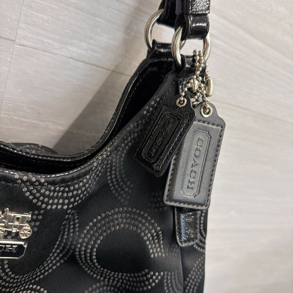Coach Black Madison Maggie OP Art Shoulder Purse