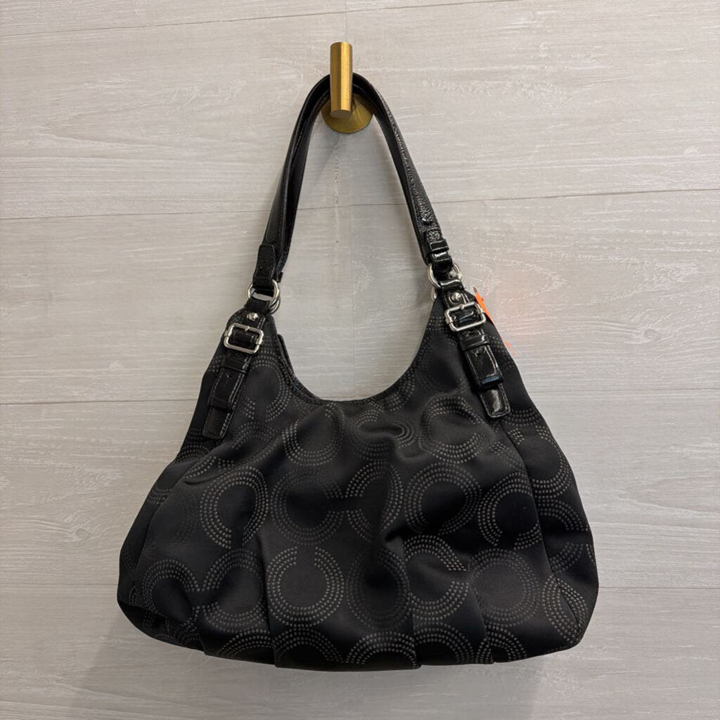 Coach Black Madison Maggie OP Art Shoulder Purse