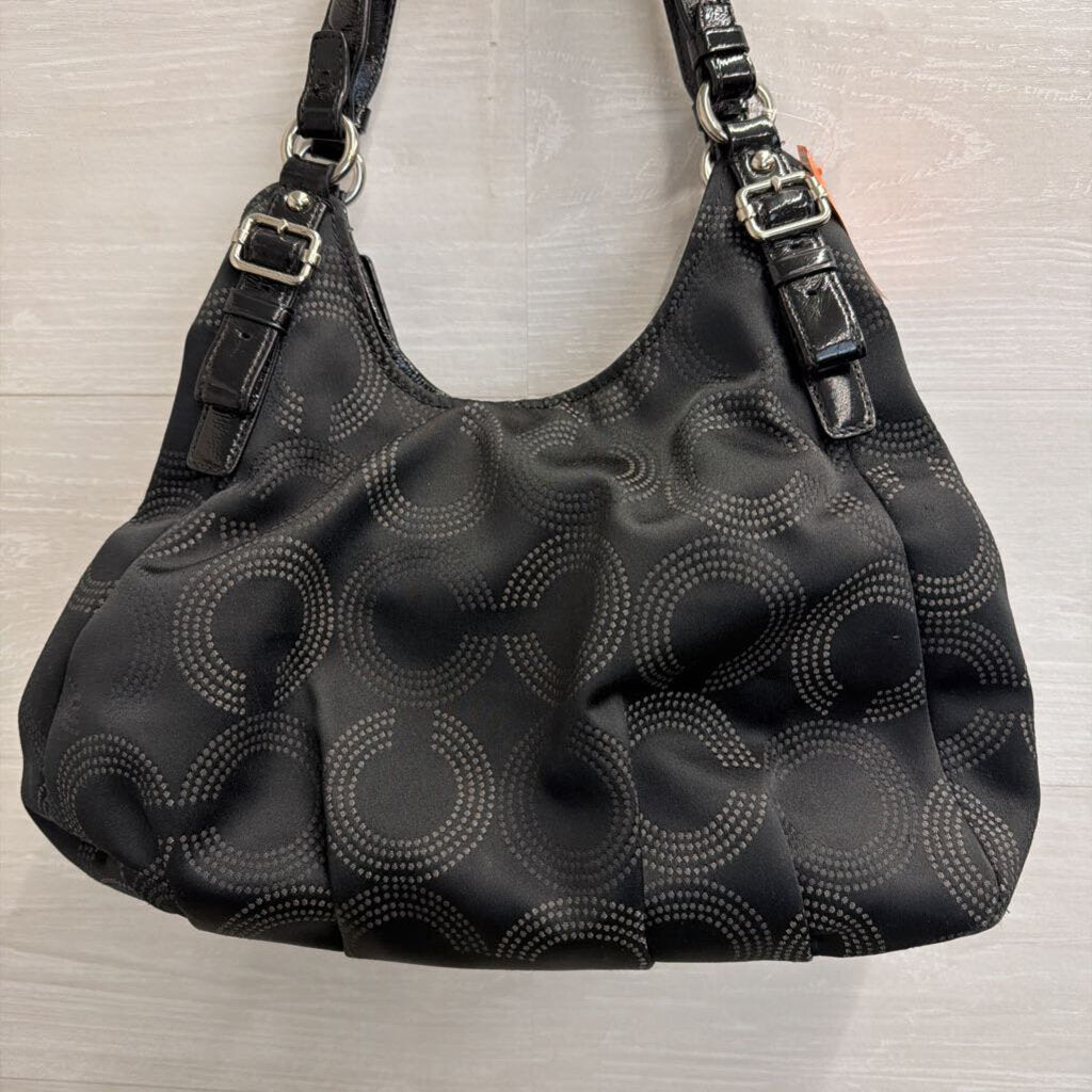 Coach Black Madison Maggie OP Art Shoulder Purse