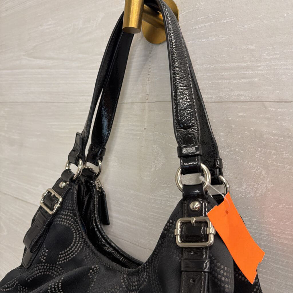 Coach Black Madison Maggie OP Art Shoulder Purse