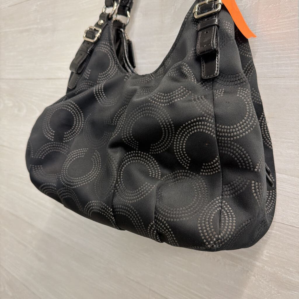 Coach Black Madison Maggie OP Art Shoulder Purse