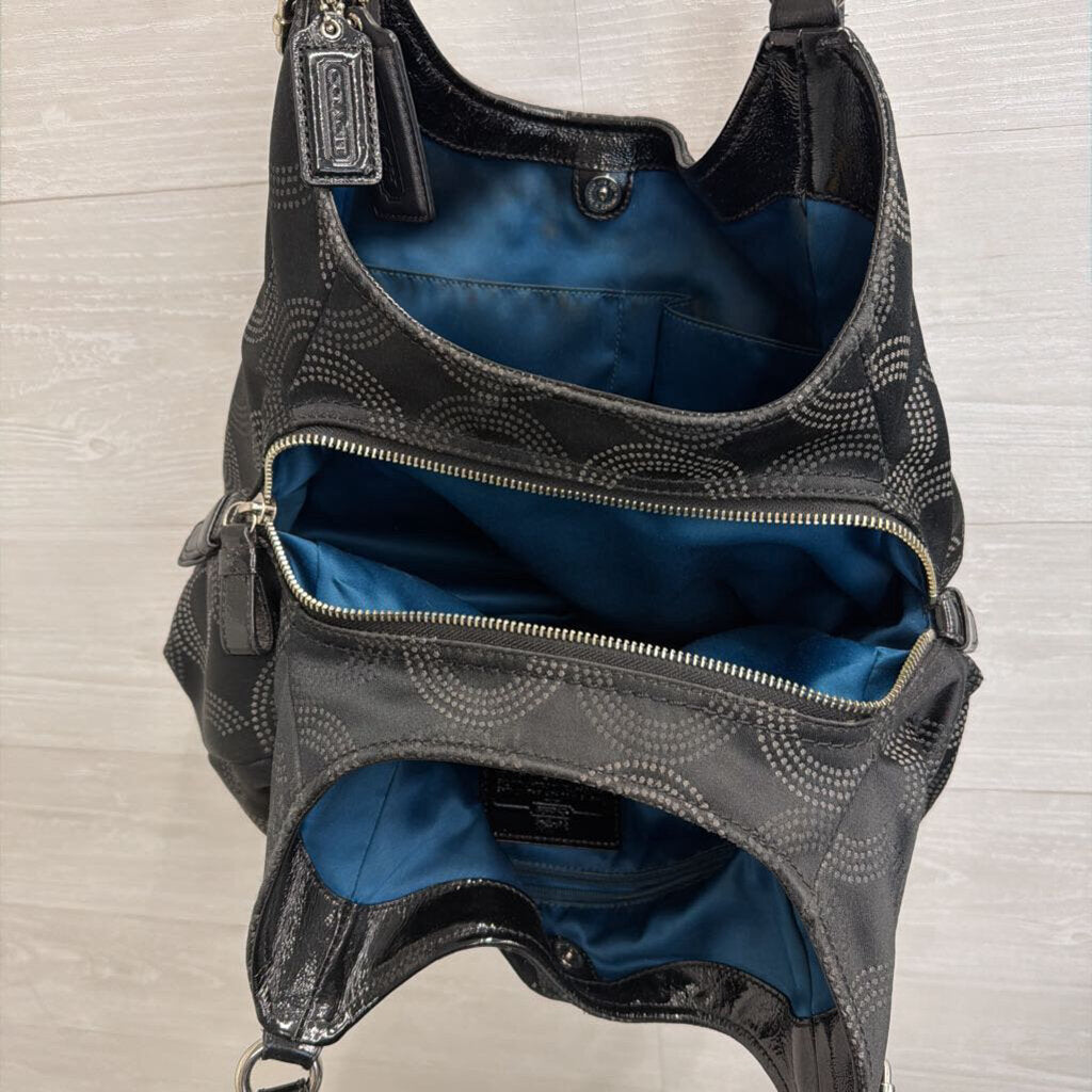 Coach Black Madison Maggie OP Art Shoulder Purse