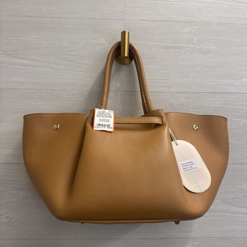 Viola Castellani Brown Leather Dumpling Purse