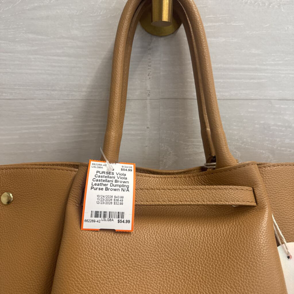 Viola Castellani Brown Leather Dumpling Purse