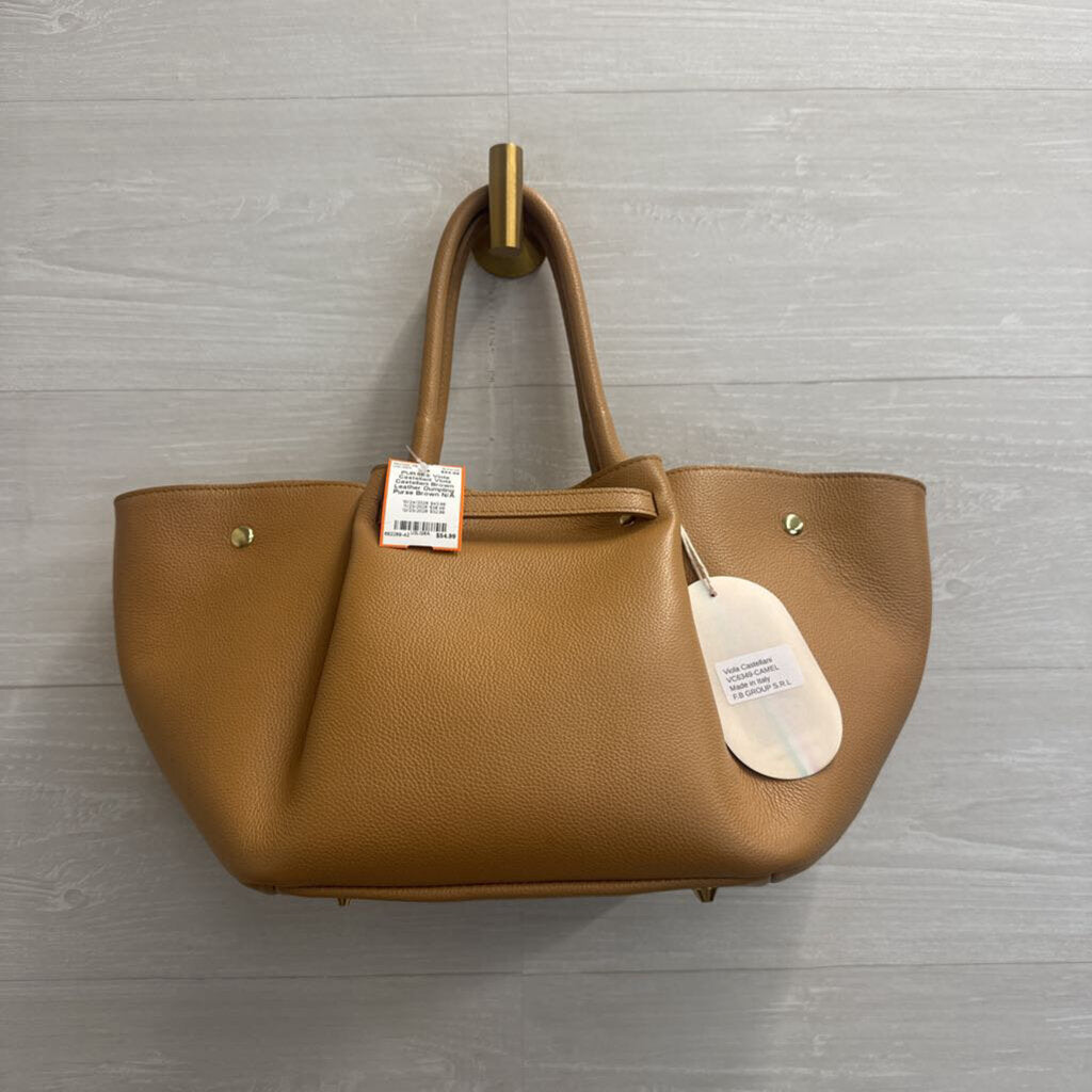 Viola Castellani Brown Leather Dumpling Purse