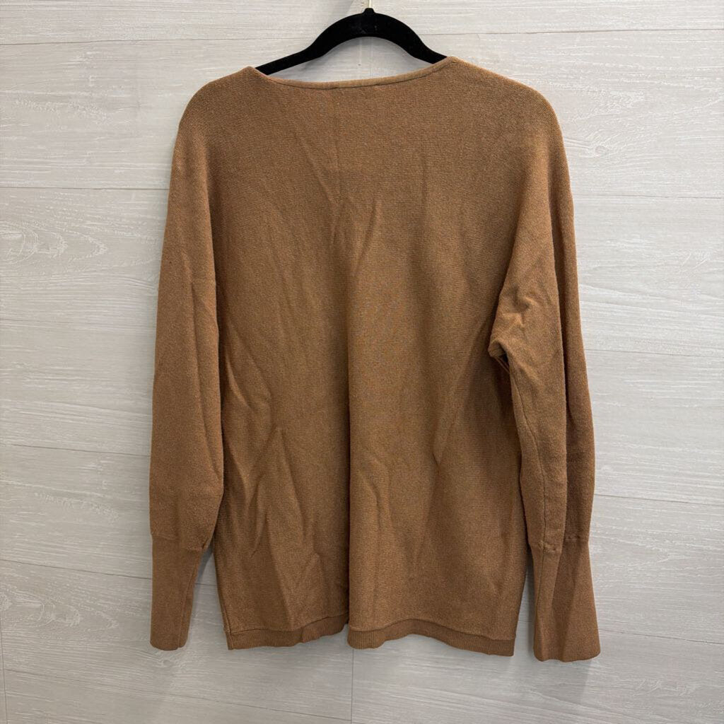 Chico's Brown/ Black Print Knit Long Sleeve Sweater Top Large