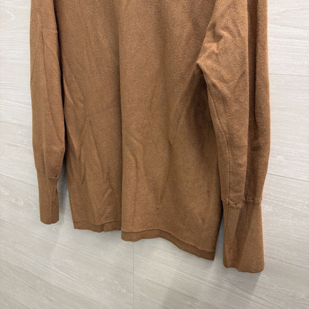 Chico's Brown/ Black Print Knit Long Sleeve Sweater Top Large