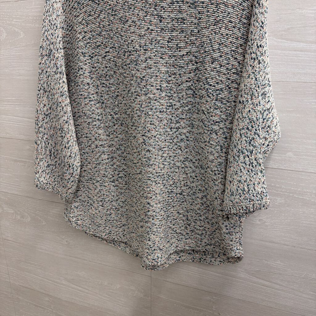Chico's White/ Blue Knit Long Sleeve Sweater Large