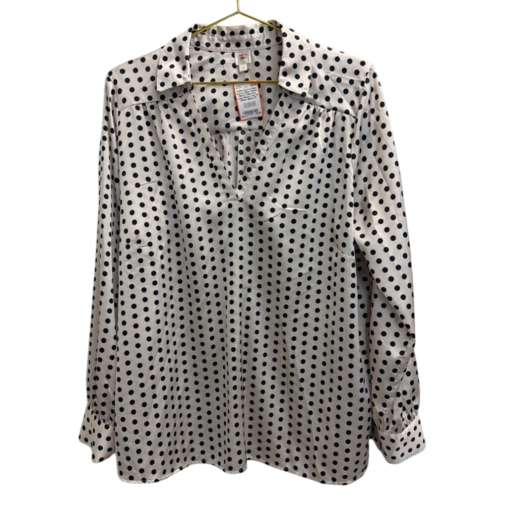 Autres Filles White/ Black Polka Dot Long Sleeve Top 1X
